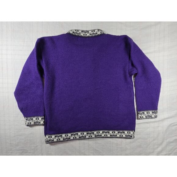 South American Side Alpaca Wool Sweater Button Cardigan Large Peru S - Picture 3 of 8